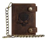 GREENBURRY Vintage Wallet With Chain Brown Skull GREENBURRY Vintage Wallet With Chain Brown Skull
