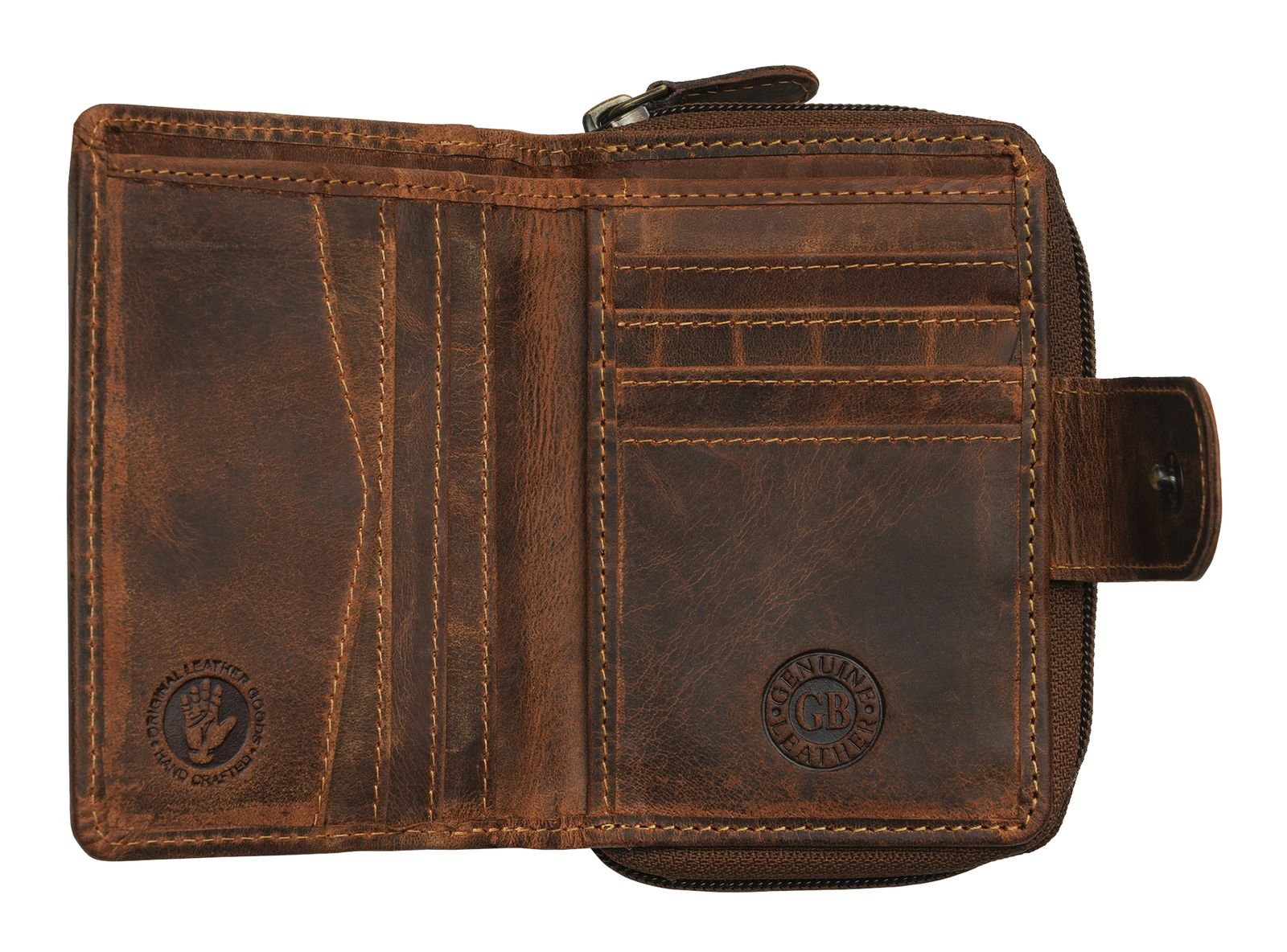 GREENBURRY Vintage Zip Wallet Brown GREENBURRY Vintage Zip Wallet Brown