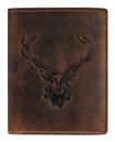 GREENBURRY Vintage Animal Collection Wallet Brown Royal Stag GREENBURRY Vintage Animal Collection Wallet Brown Royal Stag