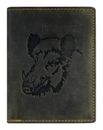 GREENBURRY Vintage Animal Collection Wallet Olive Wild Boar GREENBURRY Vintage Animal Collection Wallet Olive Wild Boar