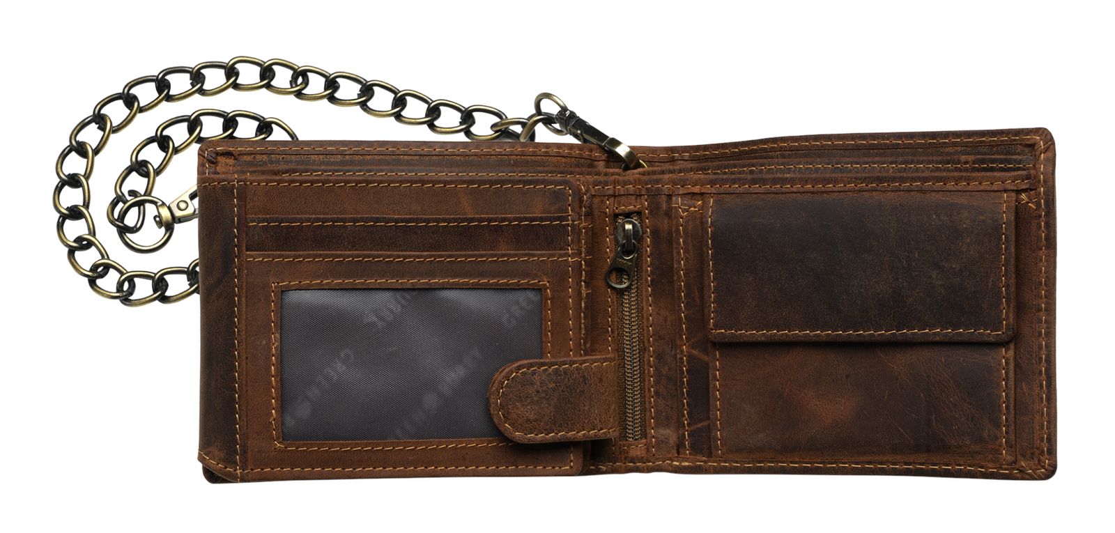 GREENBURRY Vintage Wallet With Chain Brown Bike GREENBURRY Vintage Wallet With Chain Brown Bike