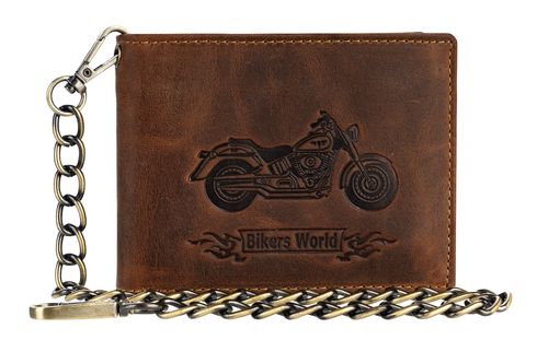 GREENBURRY Vintage Wallet With Chain Brown Bike GREENBURRY Vintage Wallet With Chain Brown Bike