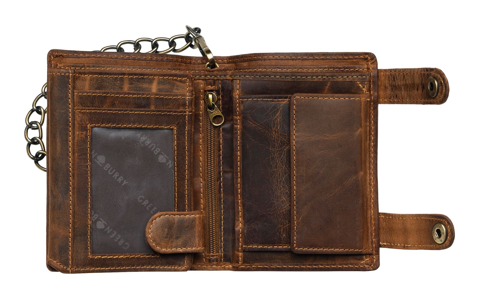 GREENBURRY Vintage Wallet With Chain Brown Truck GREENBURRY Vintage Wallet With Chain Brown Truck