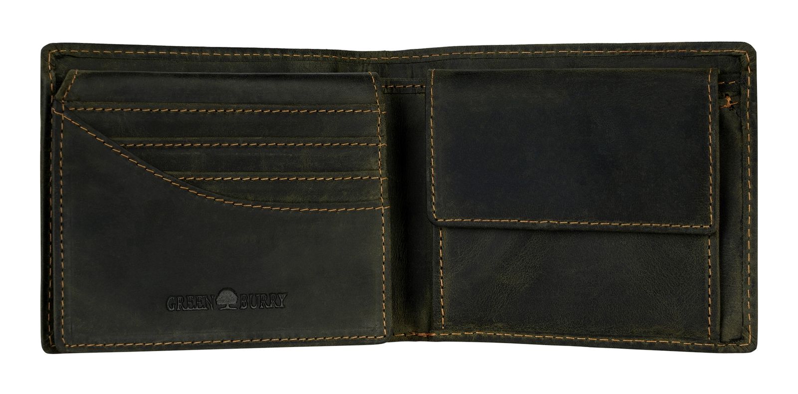 GREENBURRY Vintage Wallet Olive Royal Stag GREENBURRY Vintage Wallet Olive Royal Stag