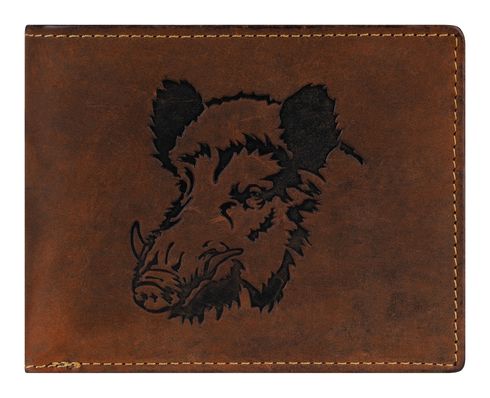 GREENBURRY Vintage Animal Collection Wallet Brown Wild Boar