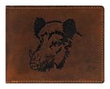 GREENBURRY Vintage Animal Collection Wallet Brown Wild Boar