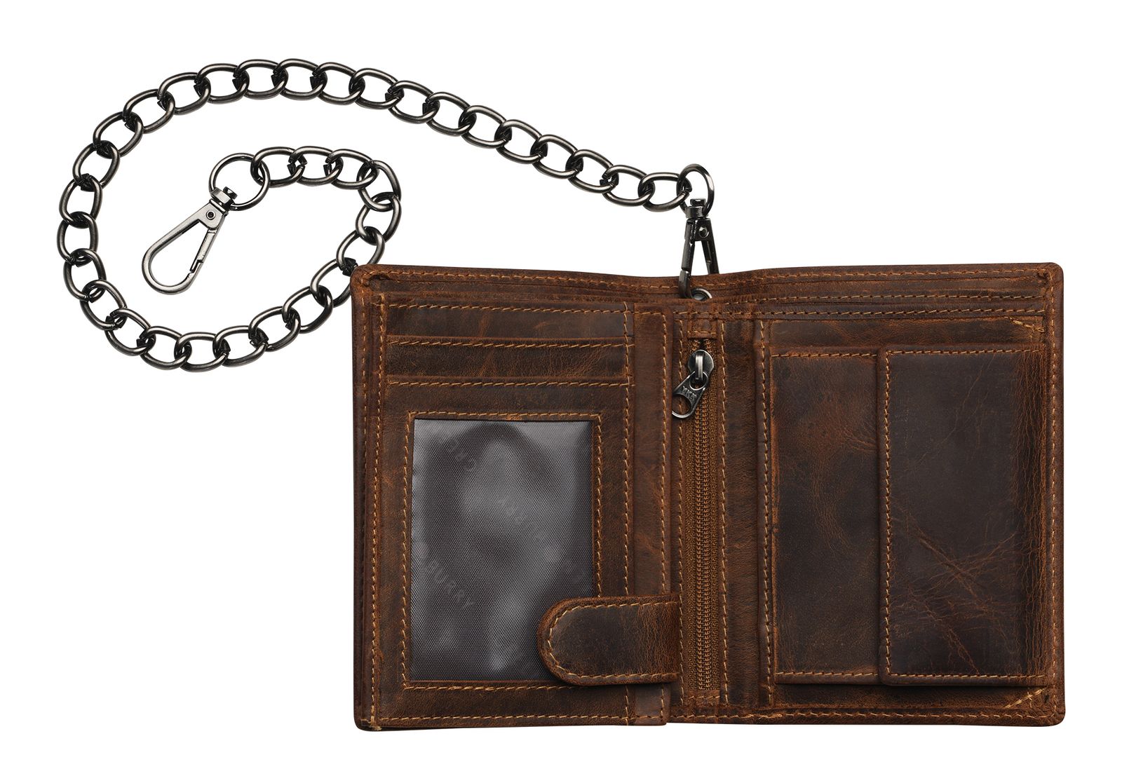 GREENBURRY Vintage Save Wallet With Chain Brown GREENBURRY Vintage Save Wallet With Chain Brown