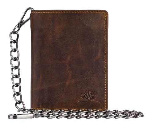 GREENBURRY Vintage Save Wallet With Chain Brown
