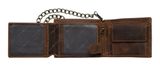 GREENBURRY Vintage Wallet With Chain Brown Rebel-Skull