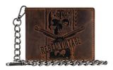 GREENBURRY Vintage Wallet With Chain Brown Rebel-Skull
