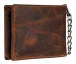 GREENBURRY Vintage Wallet With Chain Brown Rebel-Skull