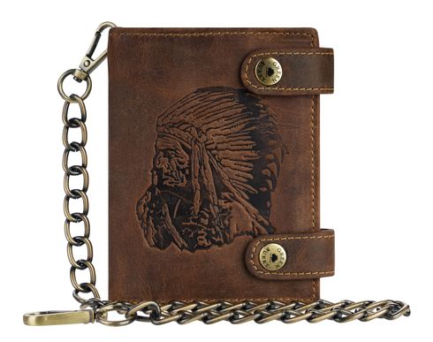GREENBURRY Vintage Native American Wallet With Chain Brown