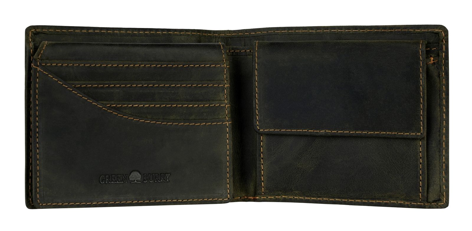 GREENBURRY Vintage Animal Collection Wallet Olive Wild Boar GREENBURRY Vintage Animal Collection Wallet Olive Wild Boar