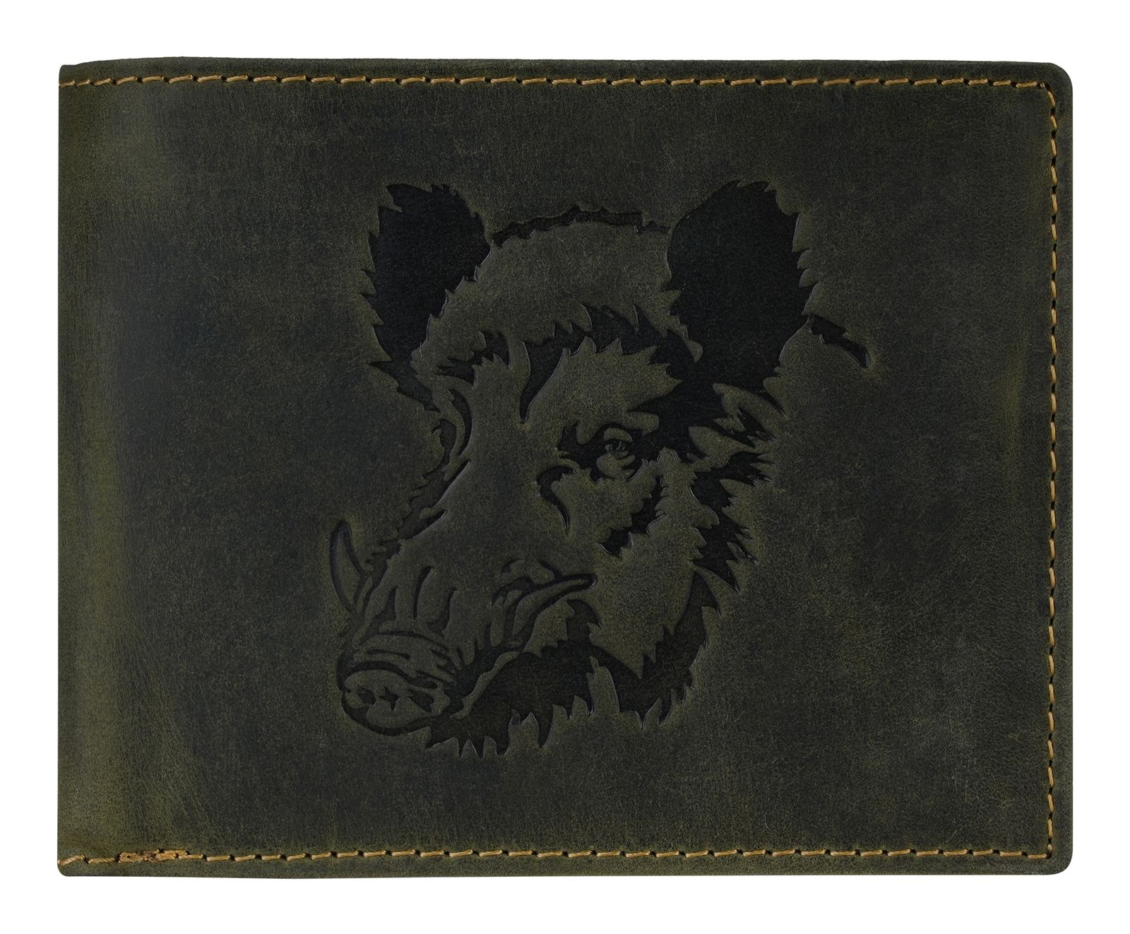 GREENBURRY Vintage Animal Collection Wallet Olive Wild Boar