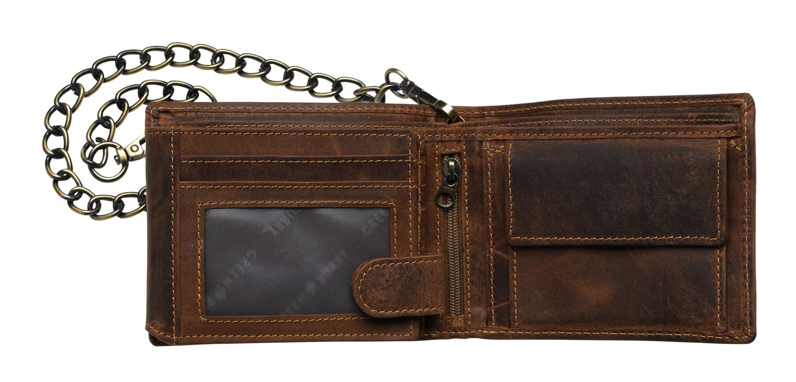 GREENBURRY Vintage Wallet With Chain Brown Skull GREENBURRY Vintage Wallet With Chain Brown Skull