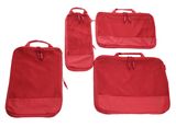 HEYS EcoTex Compressible Packing Cubes Set 4pc Red