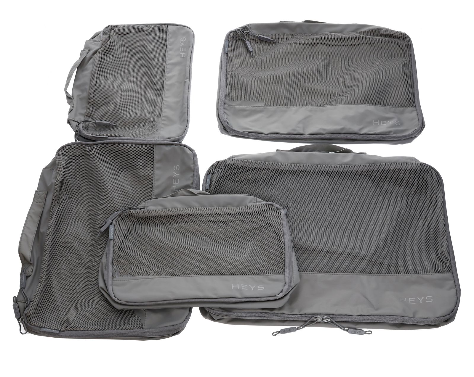 HEYS EcoTex Packing Cubes Set 5pc Grey