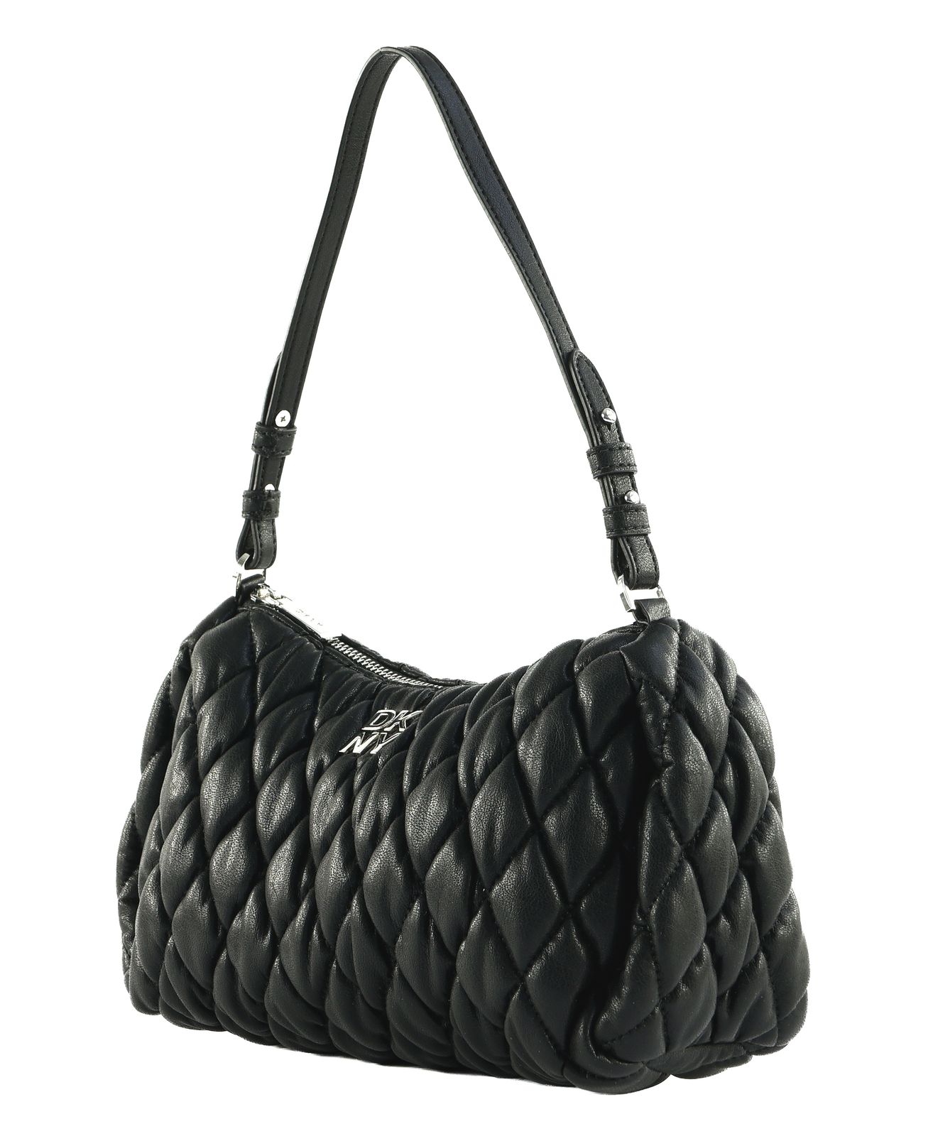 DKNY Remy Top Zip Shoulder Bag Black / Silver DKNY Remy Top Zip Shoulder Bag Black / Silver