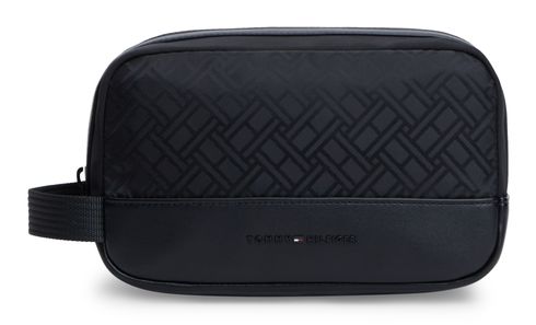 TOMMY HILFIGER TH Nylon Jacquard Washbag Black TOMMY HILFIGER TH Nylon Jacquard Washbag Black