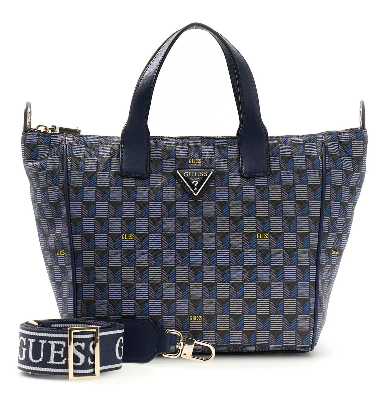 GUESS Follie Small Tote Bag Blue Logo