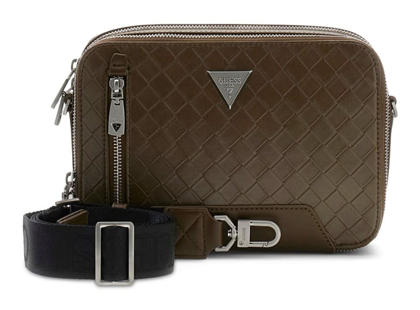 GUESS Torino Camera Bag Double Zip Dark Olive