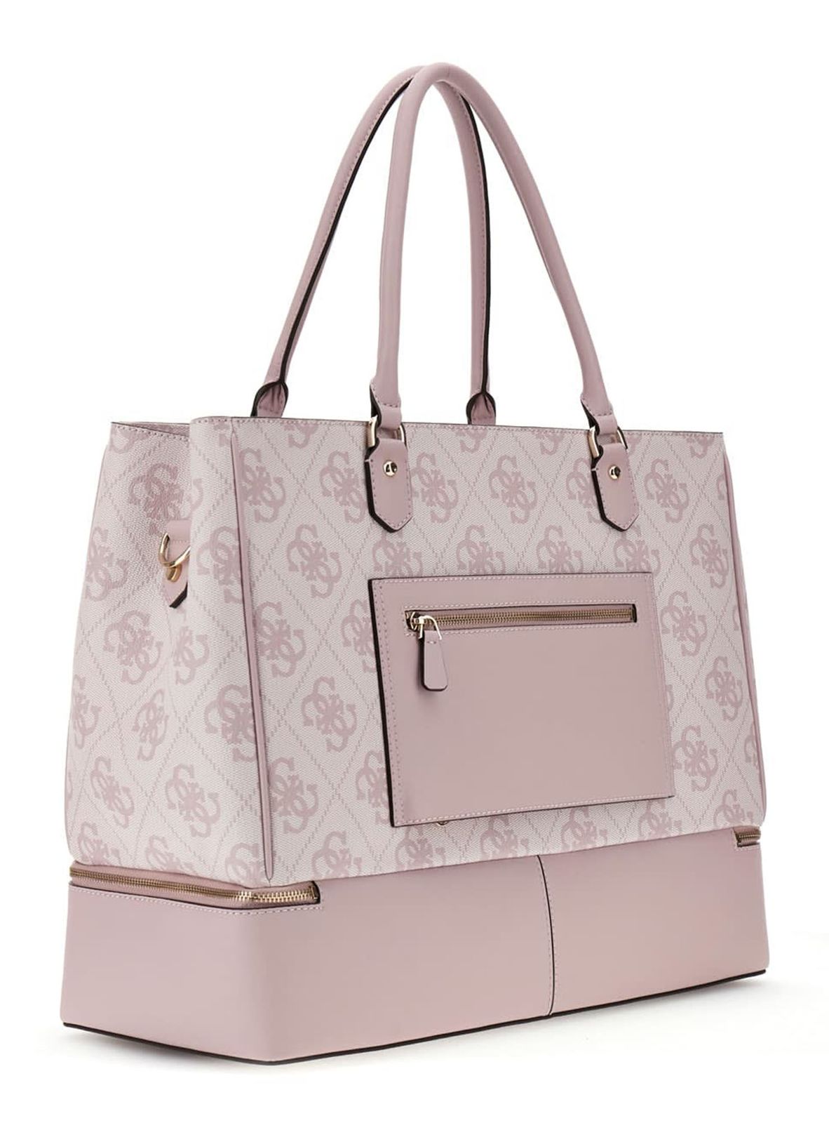 GUESS Zip Bottom Tote Orchid Logo GUESS Zip Bottom Tote Orchid Logo