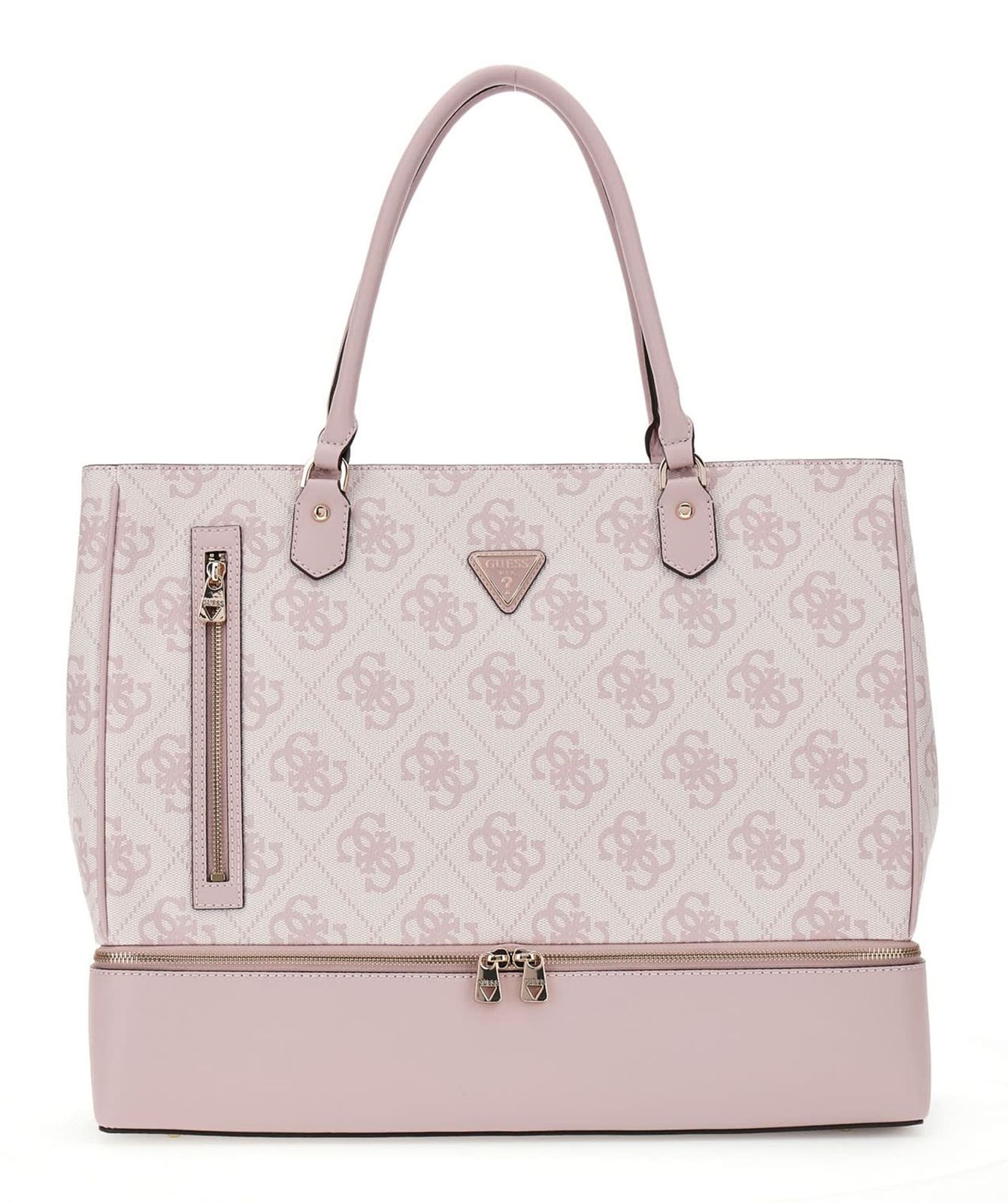 GUESS Zip Bottom Tote Orchid Logo
