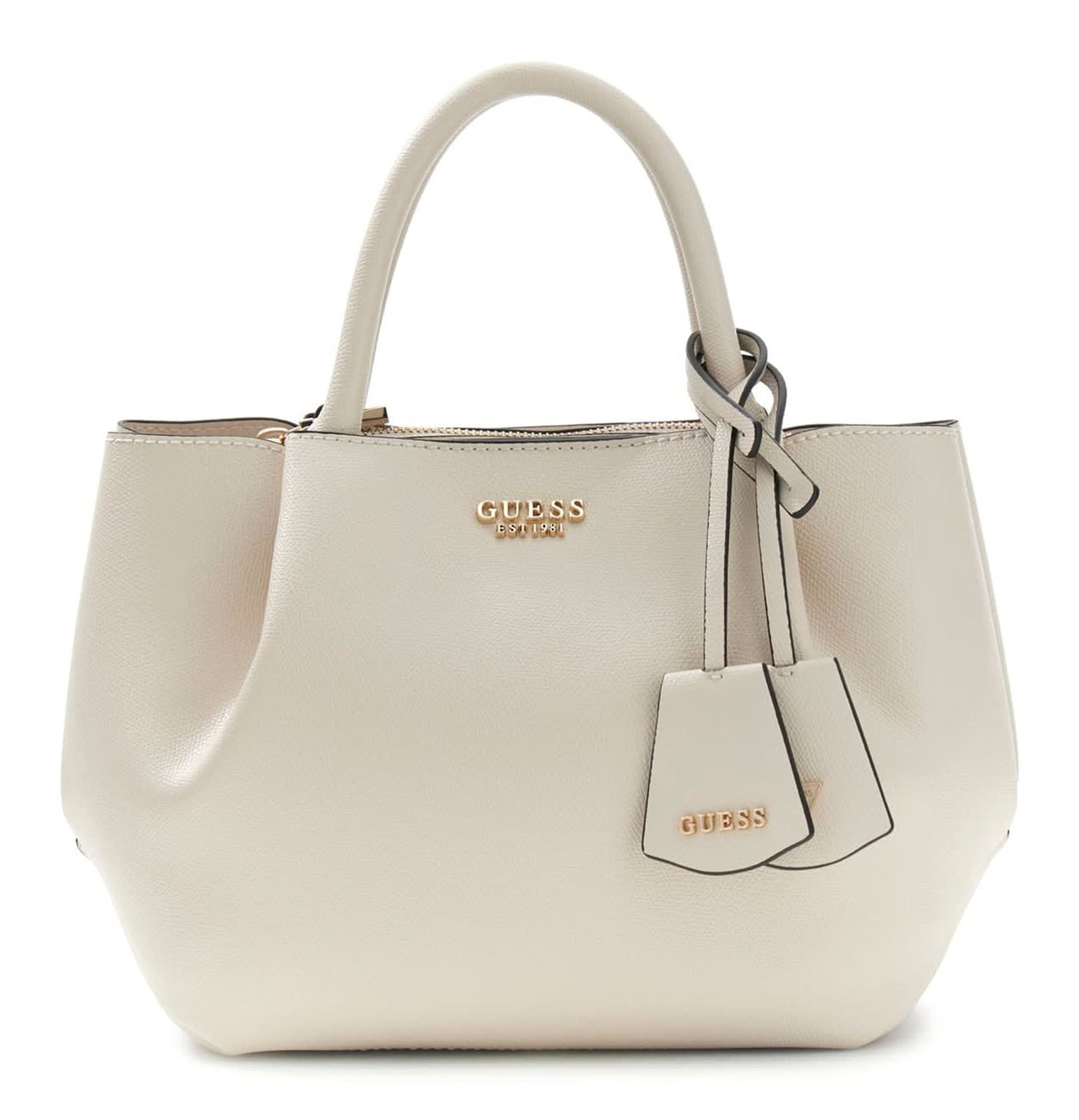 GUESS Amorette Girlfriend Satchel Cream White GUESS Amorette Girlfriend Satchel Cream White