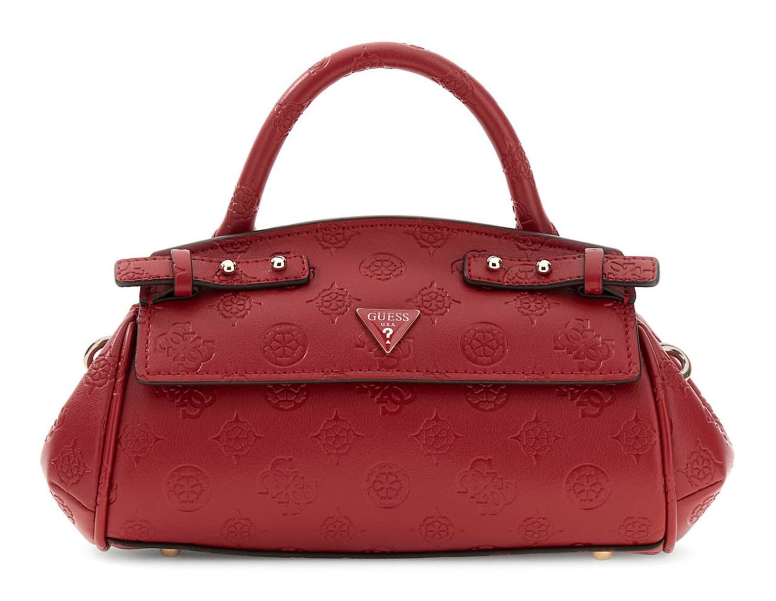 GUESS Diana Mini Top Handle Flap Dark Cherry Logo GUESS Diana Mini Top Handle Flap Dark Cherry Logo