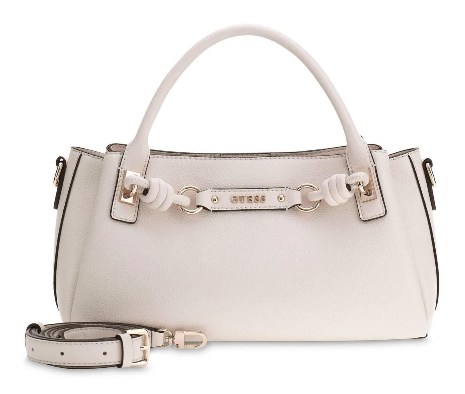 GUESS Camelia 3 Comp Satchel Cream White
