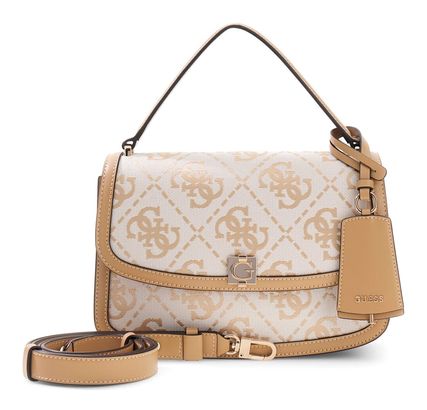 GUESS Audrey Logo Convertible Xbody Flap Beige Logo