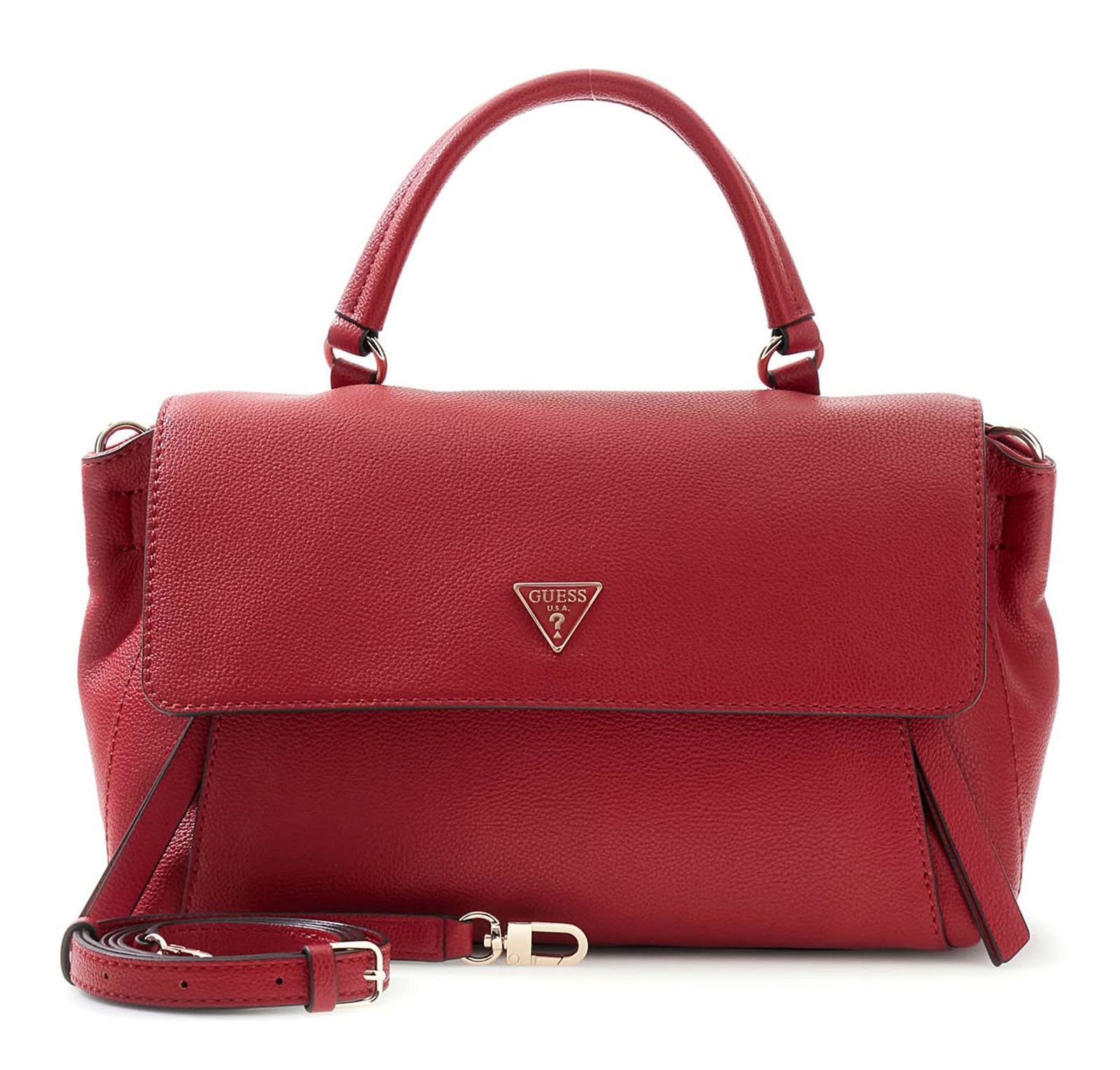 GUESS Devon Top Handle Flap Dark Cherry