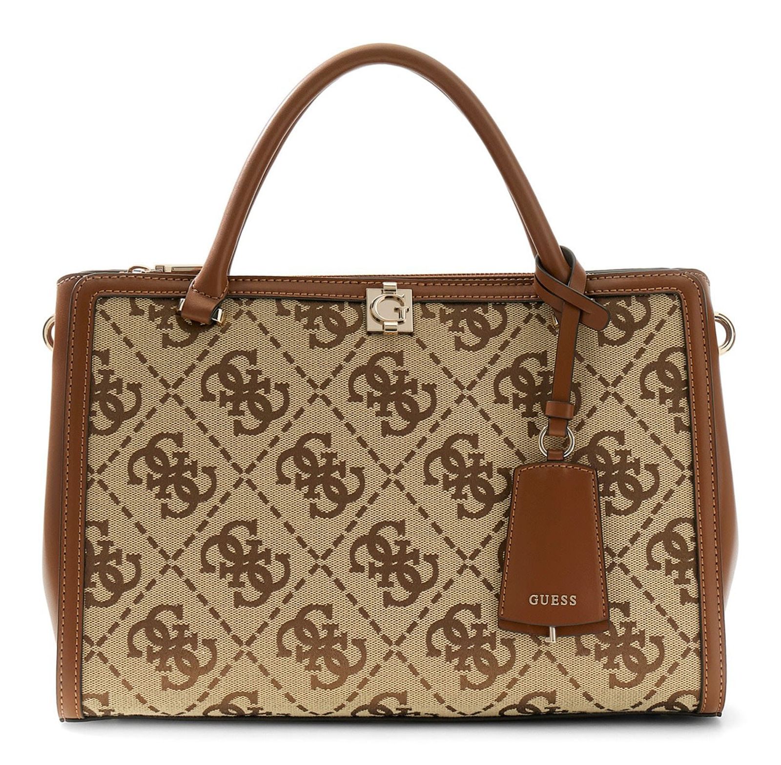 GUESS Audrey Logo Girlfriend Satchel Latte Logo GUESS Audrey Logo Girlfriend Satchel Latte Logo