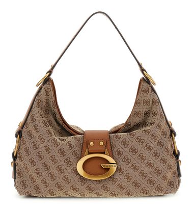 GUESS Camden Shoulder Bag Latte Logo / Cognac
