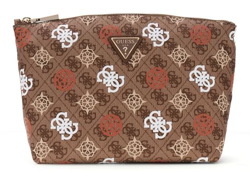 GUESS Eliette Logo Travel Top Zip Cosmetic Bag XL Ginger Logo GUESS Eliette Logo Travel Top Zip Cosmetic Bag XL Ginger Logo