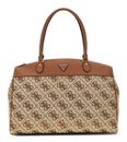 GUESS Audrey Logo Deluxe Dome Tote Cognac Logo GUESS Audrey Logo Deluxe Dome Tote Cognac Logo