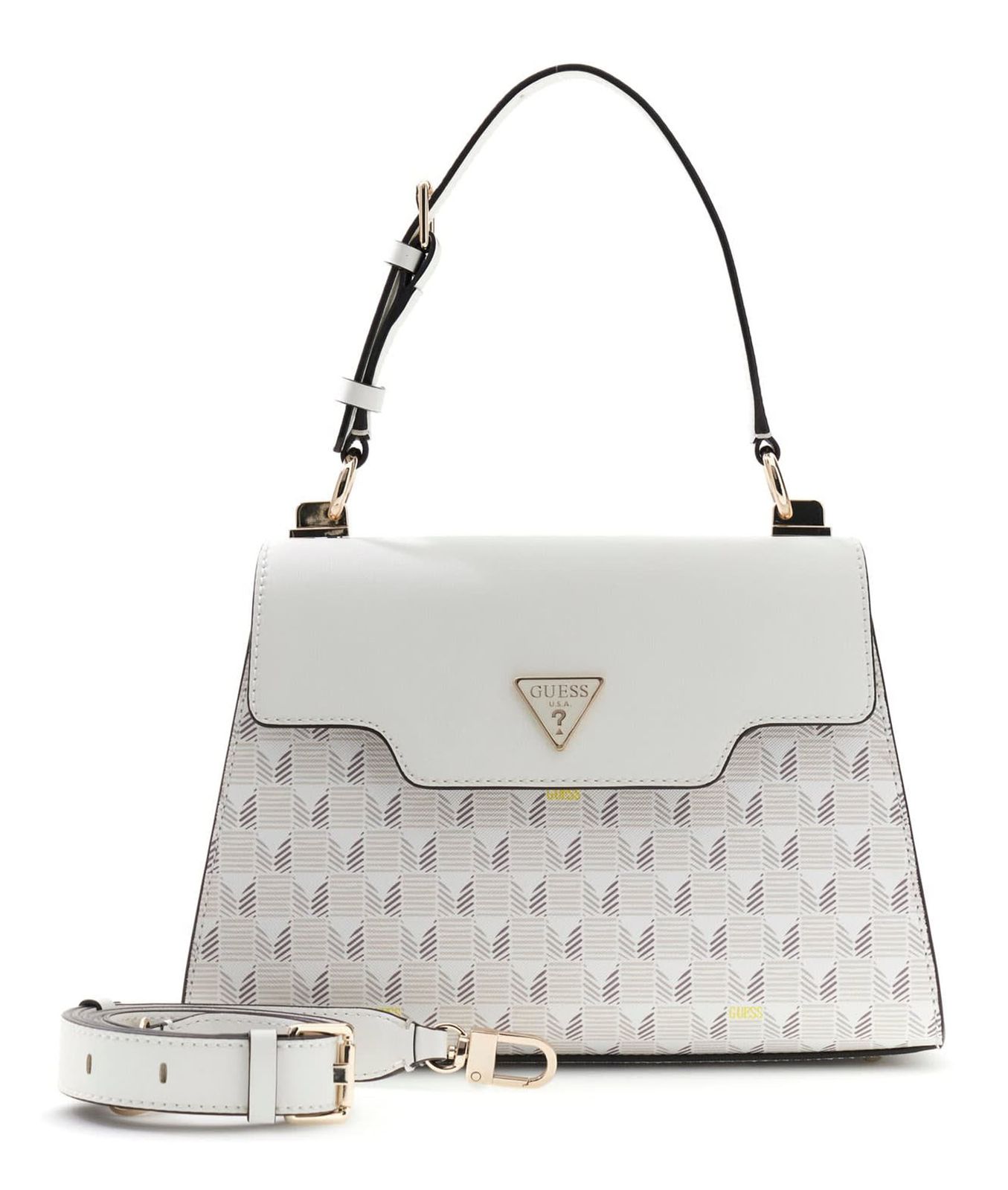 GUESS G Wave II Top Handle Flap Stone Logo