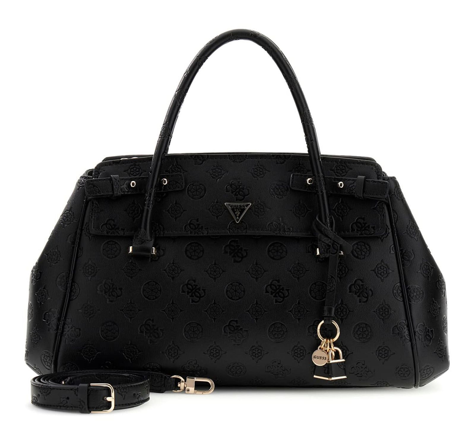 GUESS Diana 3 Compartment Satchel Black Logo