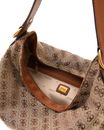 GUESS Camden Shoulder Bag Latte Logo / Cognac