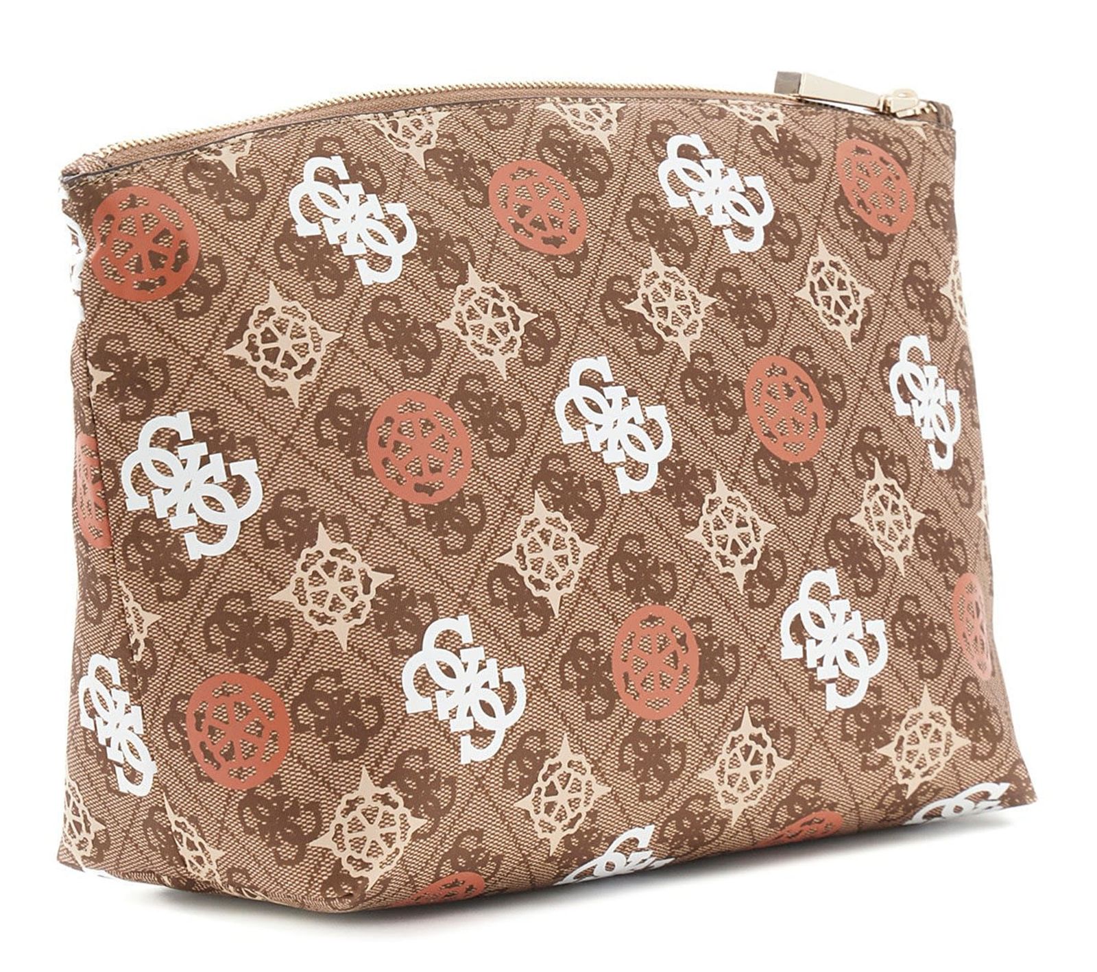 GUESS Eliette Logo Travel Top Zip Cosmetic Bag XL Ginger Logo GUESS Eliette Logo Travel Top Zip Cosmetic Bag XL Ginger Logo