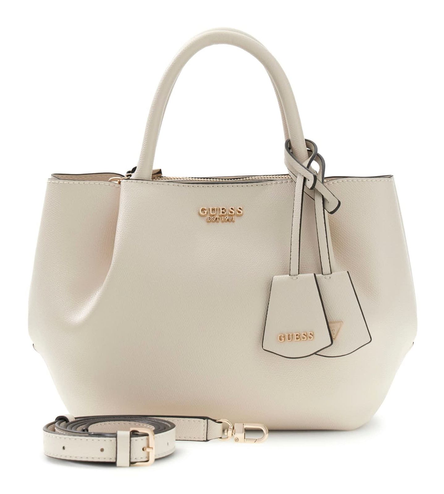 GUESS Amorette Girlfriend Satchel Cream White