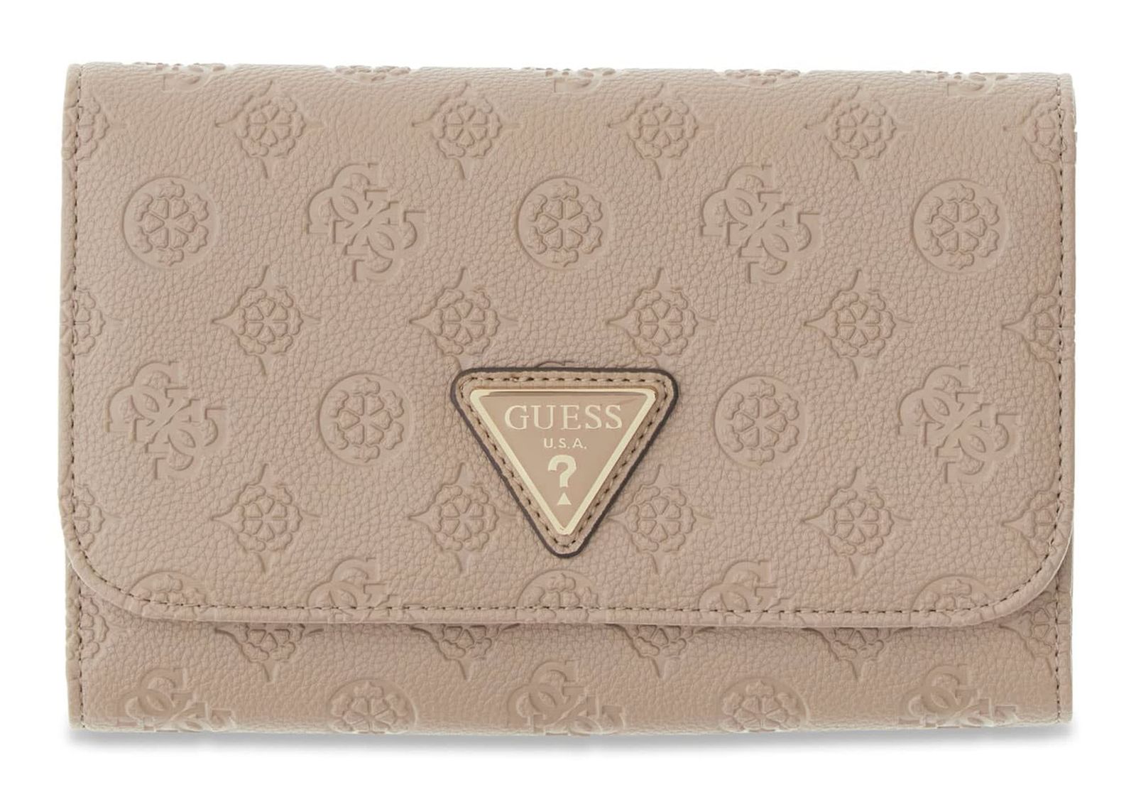 GUESS Wilder Travel Passport Organizer Taupe Logo