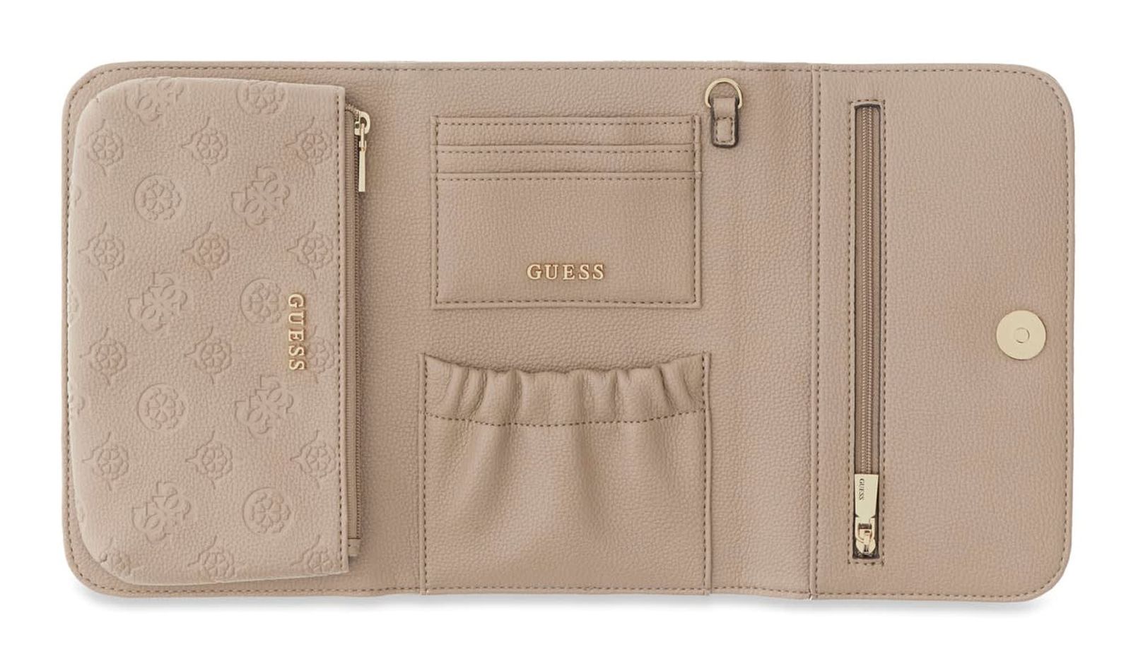 GUESS Wilder Travel Passport Organizer Taupe Logo GUESS Wilder Travel Passport Organizer Taupe Logo