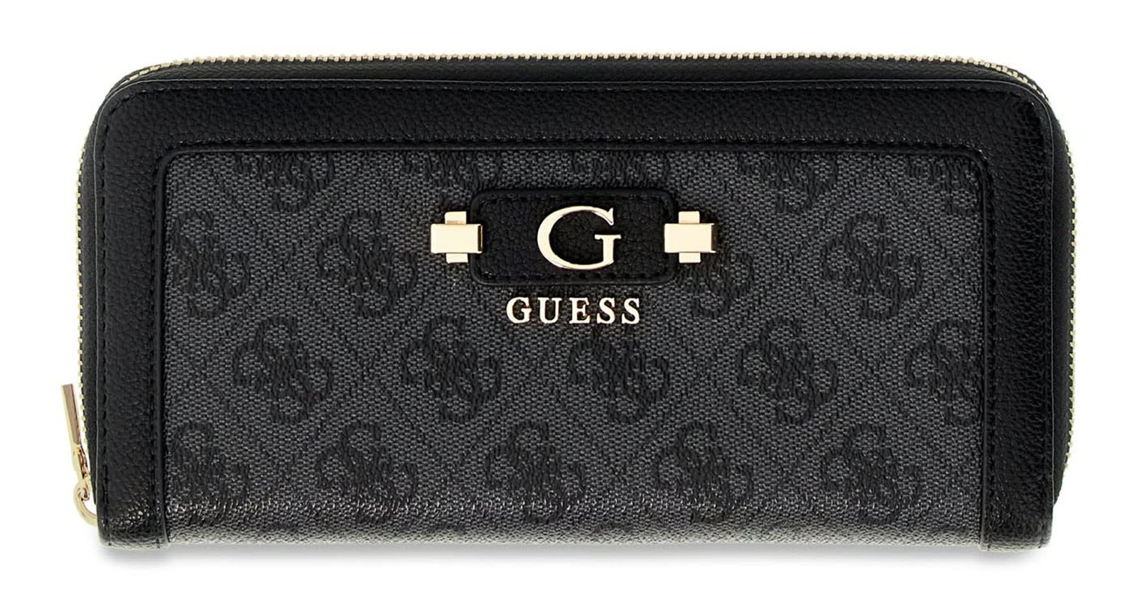 GUESS Lindsey SLG Zip Around Wallet L Coal Logo