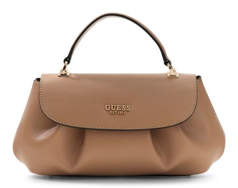 GUESS Amorette Top Handle Flap Bag Beige