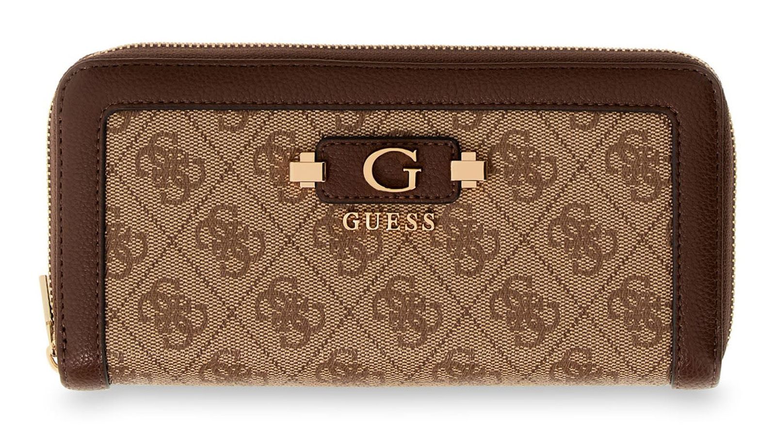 GUESS Lindsey SLG Zip Around Wallet L Latte Logo