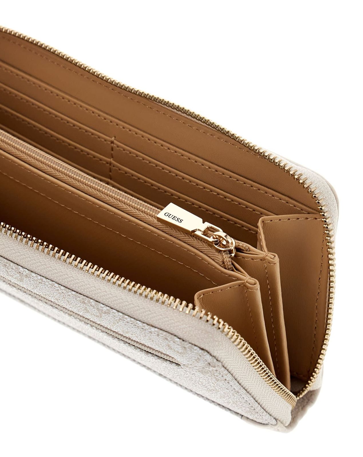GUESS Lindsey SLG Zip Around Wallet L Bone Logo GUESS Lindsey SLG Zip Around Wallet L Bone Logo