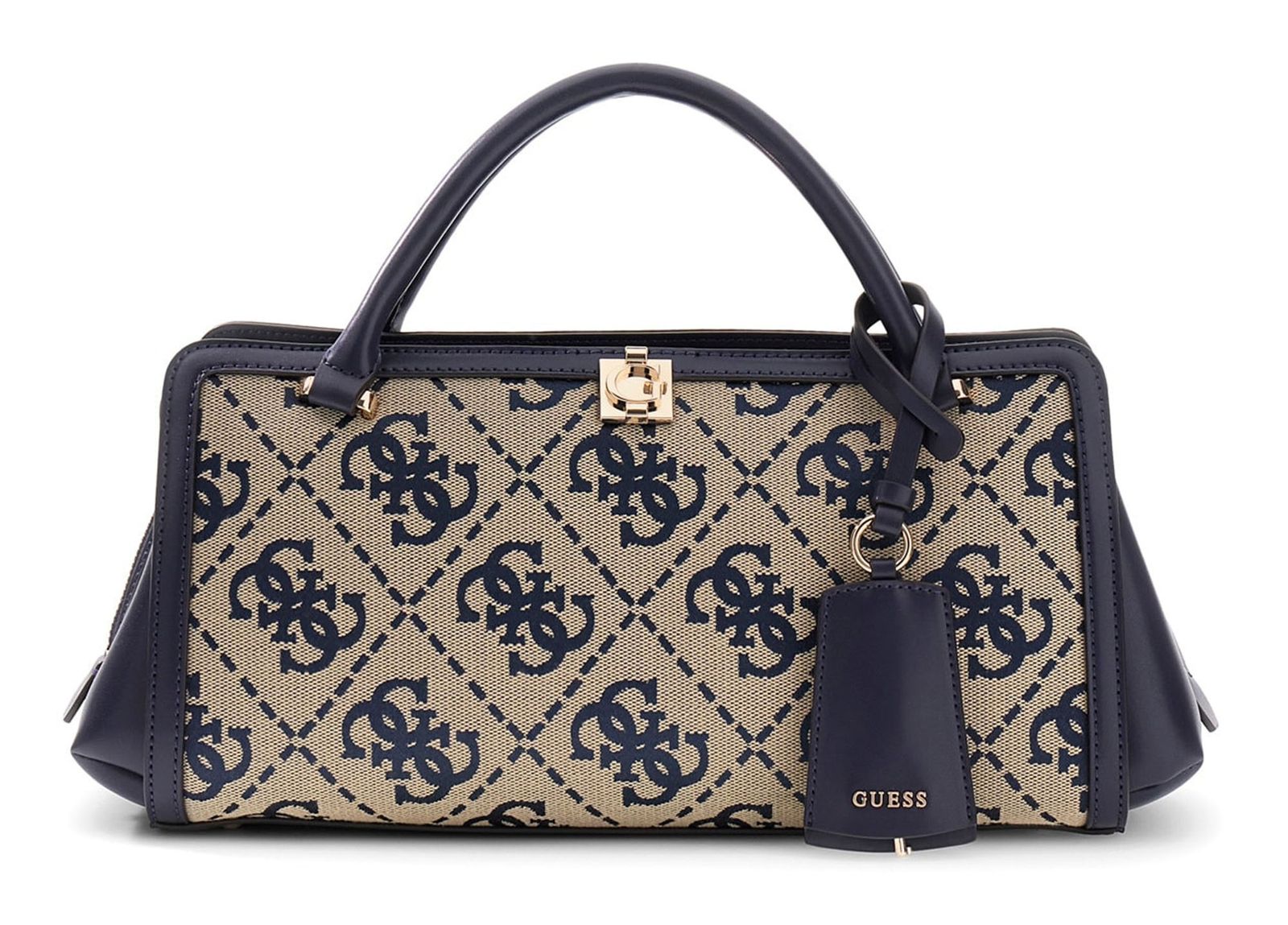 GUESS Audrey Logo Girlfriend Satchel S Navy Logo GUESS Audrey Logo Girlfriend Satchel S Navy Logo
