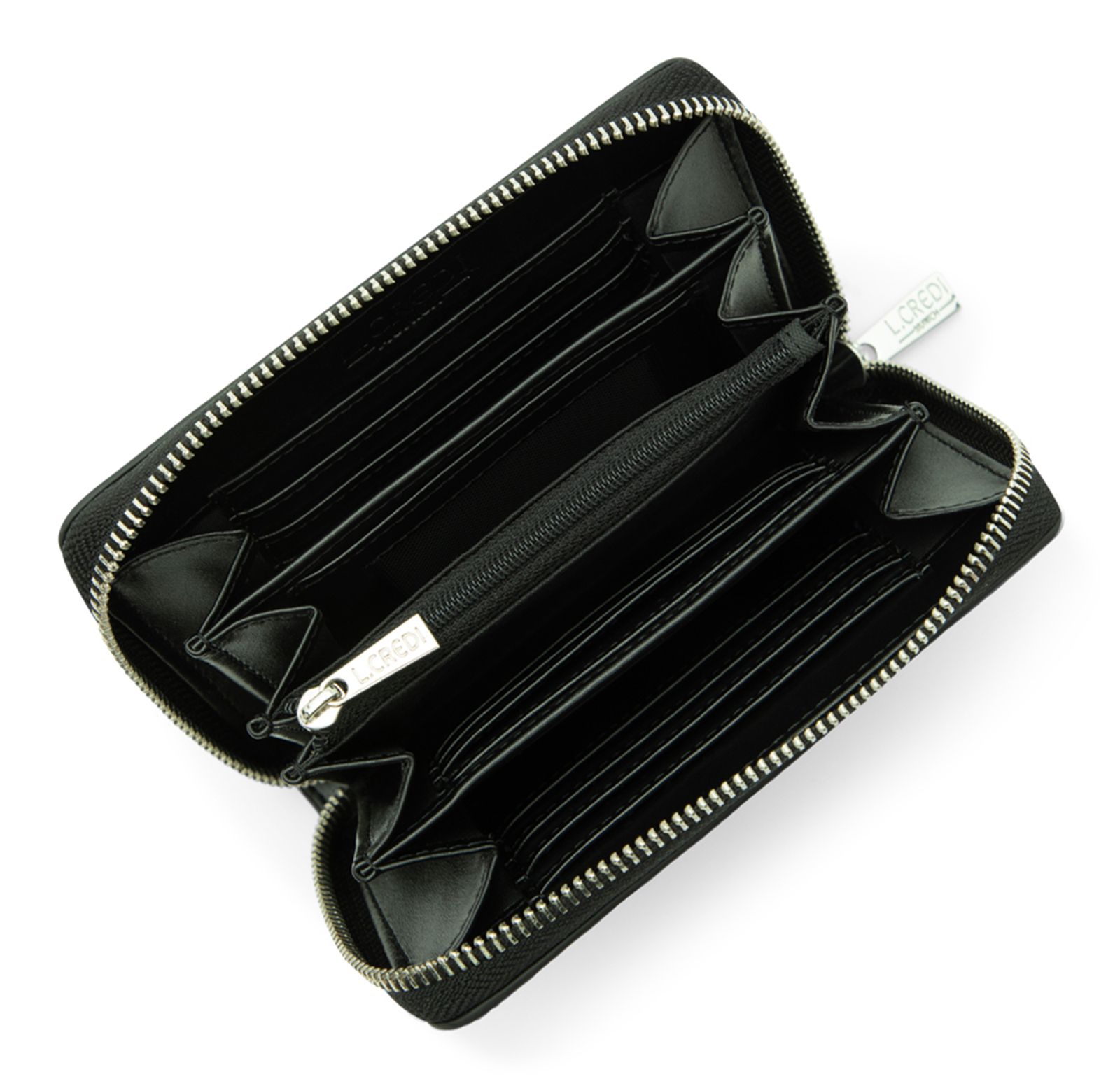 L.CREDI Perla Zip Around Wallet S Black L.CREDI Perla Zip Around Wallet S Black