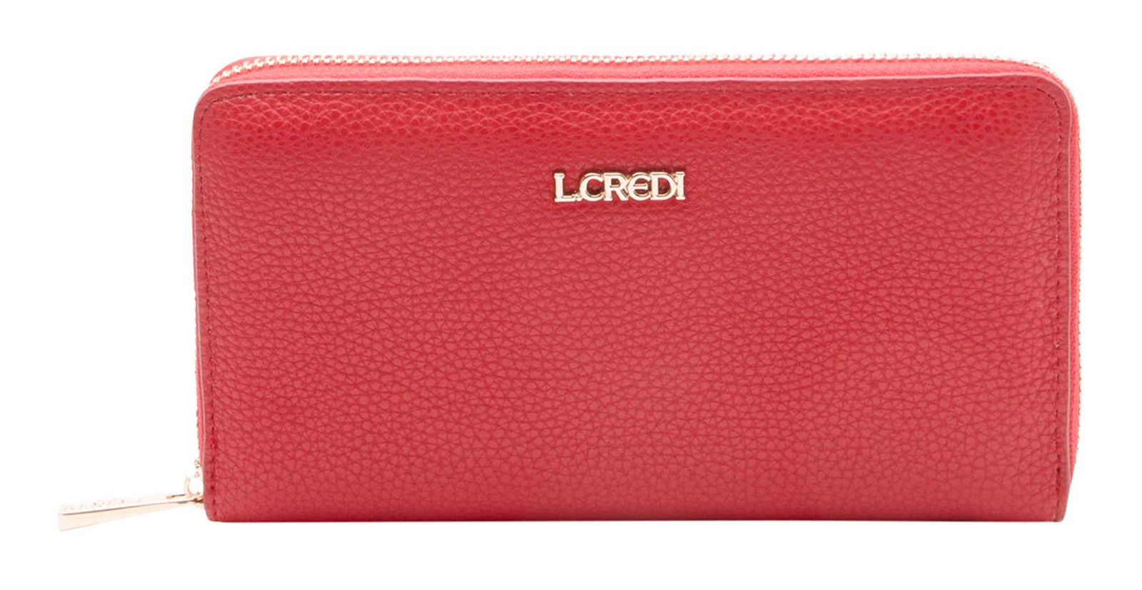 L.CREDI Perla Zip Around Wallet Red